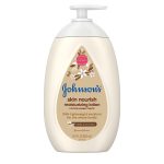 Johnson's Skin Nourish Moisturizing Baby Lotion for Dry Skin with Vanilla & Oat Scents, Gentle & Lightweight Body Lotion for The Whole Family, Hypoallergenic, Dye-Free, 16.9 fl. oz